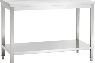 Profesionāls darba galds Nerūsējošais tērauds Apakšējā plaukta Aizsargs 1500x700x850mm | Adexa VT157SLB