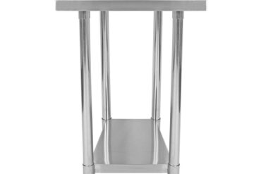 2 līmeņu nerūsējošā tērauda darba galds ar aizmugures plāksni 450x600x900mm | Adexa WT6045