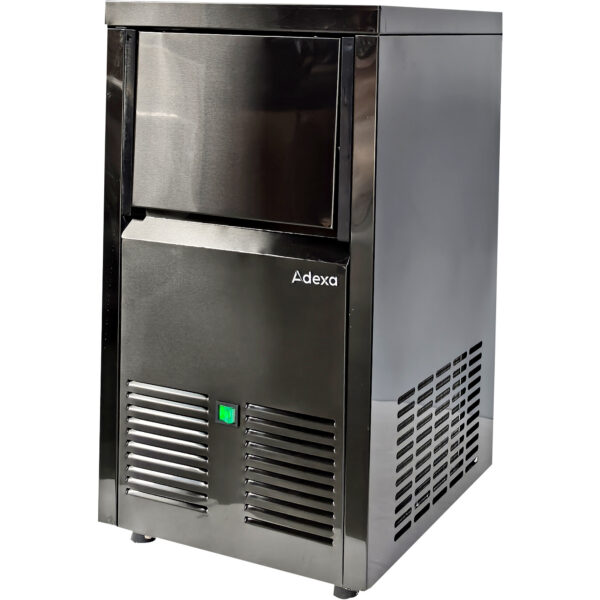 Tirdzniecības ledus kubiņu mašīna Caurspīdīgs ledus Individuāli kubiņi 30kg/24h Melns Manuāla vadības pults | Adexa GI30BM