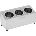 Komerciāla galda piederumu groza turētājs ar 3 caurumiem Nerūsējošais tērauds | Adexa KFA03B