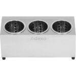 Komerciāla galda piederumu groza turētājs ar 3 caurumiem Nerūsējošais tērauds | Adexa KFA03B - Image 6