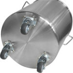 Profesionālais atkritumu kontainers Nerūsējošais tērauds ar Vāku un Ritenīšiem 75 litri | Adexa SDC75 - Image 3