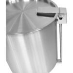 Profesionāls atkritumu konteineris no nerūsējošā tērauda ar vāku, ritenīšiem un pedāli 55 litri | Adexa SDCP55 - Image 3