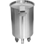 Profesionāls atkritumu konteineris no nerūsējošā tērauda ar vāku, ritenīšiem un pedāli 55 litri | Adexa SDCP55 - Image 4