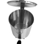 Profesionāla atkritumu tvertne Nerūsējošais tērauds ar vāku un riteņiem un pedāli 75 litri | Adexa SDCP75 - Image 5