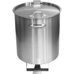 Profesionāla atkritumu tvertne Nerūsējošais tērauds ar vāku un riteņiem un pedāli 75 litri | Adexa SDCP75 - Image 4