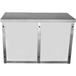 Sienas skapītis ar stikla bīdāmām durvīm Nerūsējošais tērauds 1000x400x650mm | Adexa SWCGD100402 - Image 2