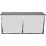 Stikla bīdāmo durvju sienas skapītis, nerūsējošais tērauds 1400x400x650mm | Adexa SWCGD140402 - Image 2