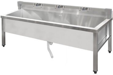 Zema Komerciālā Trauku Mazgāšanas Izlietne ar Mob Turētājiem Nerūsējošais tērauds 1 bļoda Aizsargpanelis 1500x600x660mm Kvadrātveida kājas | Adexa SMSJYLR15060