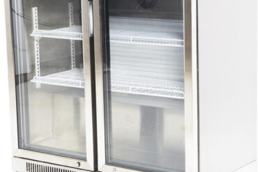 Atdzesētājs ar aizmugurējo bāru, 2 eņģu durvis, 220 litri, nerūsējošais tērauds | Adexa SSBC02PP