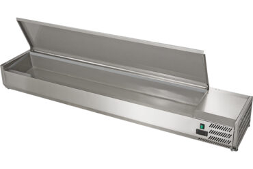 Aukstumiekārta ar darbagaldu 2000mm 9xGN1/3 Dziļums 380mm Nerūsējošā tērauda vāks | Adexa VRX2000380SS