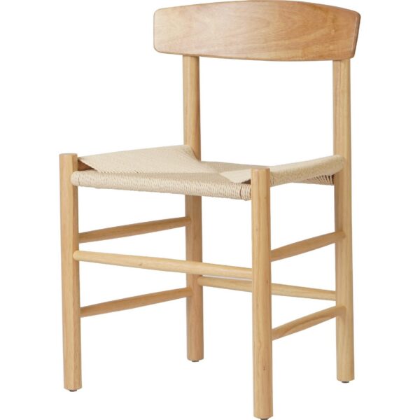 Bērza koka krēsls dabīgā krāsā ar gaišu pītu virvju sēdekli | Adexa GS60575NBE