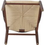 Gaiši riekstkoka krāsas dižskābarža koka krēsls ar gaišu pītu virvi sēdvietas daļā | | Adexa GSW0029LWBE - Image 5