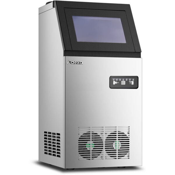 Komerciāla ledus kubiņu mašīna Lietojamā vieta zem letes 50kg/24h Nerūsējošais tērauds Digitālās vadības ierīces | Adexa CIM50