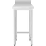 Komerciālais darba galds Nerūsējošais tērauds Bez apakšējā plaukta Atgrieztā mala 300x600x965mm | Adexa DW3060