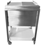 Komerciāla ledus kaste ar ritenīšiem un vāku, nerūsējošs tērauds 700x500x850mm | Adexa MIB504035 - Image 4