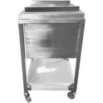 Komerciāla ledus kaste ar ritenīšiem un vāku, nerūsējošs tērauds 700x500x850mm | Adexa MIB504035 - Image 2