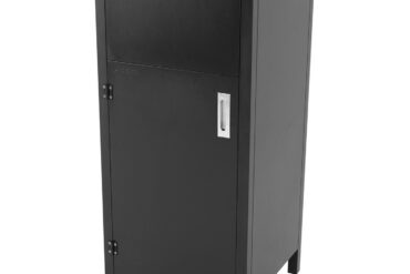 Atkritumu tvertņu skapītis ar metamo cauruli un plauktu paplāti Melns | Adexa TRC5054