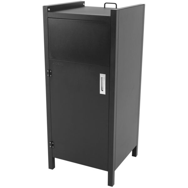 Atkritumu tvertņu skapītis ar metamo cauruli un plauktu paplāti Melns | Adexa TRC5054