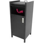 Atkritumu tvertņu skapītis ar metamo cauruli un plauktu paplāti Melns | Adexa TRC5054 - Image 3