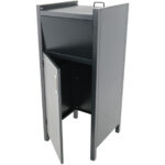 Atkritumu tvertņu skapītis ar metamo cauruli un plauktu paplāti Melns | Adexa TRC5054 - Image 2