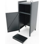 Atkritumu tvertņu skapītis ar metamo cauruli un plauktu paplāti Melns | Adexa TRC5054 - Image 5