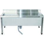 Zems Komerciālais Pot Mazgāšanas Izlietne Nerūsējošais tērauds 1 bļoda Aizsargsiena 1200x600x660mm Kvadrāta kājas | Adexa SMSJY12060 - Image 6