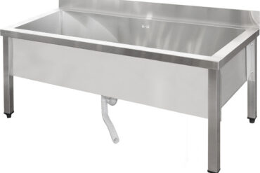 Zems Komerciālais Pot Mazgāšanas Izlietne Nerūsējošais tērauds 1 bļoda Aizsargsiena 1200x600x660mm Kvadrāta kājas | Adexa SMSJY12060