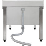 Zema komerciāla trauku mazgājamā izlietne Nerūsējošs tērauds 1 bļoda Aizsargsiena 600x600x660mm Kvadrātveida kājas | Adexa SMSJY6060 - Image 3