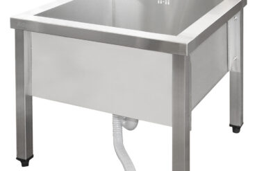 Zema komerciāla trauku mazgājamā izlietne Nerūsējošs tērauds 1 bļoda Aizsargsiena 600x600x660mm Kvadrātveida kājas | Adexa SMSJY6060