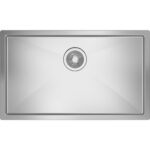 Augstākās kvalitātes vienvietīgā izlietne 750x450x220mm Uzstādāma no augšas Nerūsējošais tērauds | Adexa SB754522 - Image 4