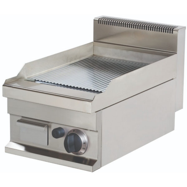 Hromēta elektriskā grils plāksne, rievota, 1 zona, 4.1 kW, uz galda virsmas | Adexa Hotmax 700 EG711GS