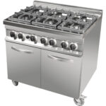 Profesionāla gāzes plīts 36 degļi 24kW uz GN2/1 gāzes cepeškrāsns 8kW | Adexa Hotmax 700 GR763