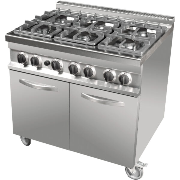 Profesionāla gāzes plīts 36 degļi 24kW uz GN2/1 gāzes cepeškrāsns 8kW | Adexa Hotmax 700 GR763