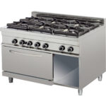 Gāzes virsma uz gāzes cepeškrāsns 6 degļi 48kW+7.5kW | Adexa Hotmax 900 GR932