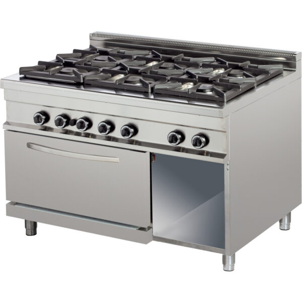 Gāzes virsma uz gāzes cepeškrāsns 6 degļi 48kW+7.5kW | Adexa Hotmax 900 GR932