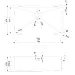 Augstākās kvalitātes vienvietīgā izlietne 750x450x220mm Uzstādāma no augšas Nerūsējošais tērauds | Adexa SB754522 - Image 5
