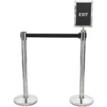 Sudraba barjeras stabs ar melnu iekļaujamo jostu 2m | Adexa SBP01B - Image 3