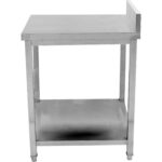 Komerciālais darba galds Nerūsējošais tērauds Ar apakšējo plauktu Paaugstināta maliņa 300x700x900mm | Adexa DWT3070 - Image 2