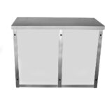 Sienas skapja skapītis ar stikla bīdāmām durvīm Nerūsējošs tērauds 1000x400x800mm | Adexa SWCGDHH100402 - Image 4