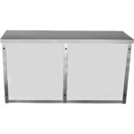 Sienas skapītis ar stikla bīdāmām durvīm Nerūsējošs tērauds 1400x400x800mm | Adexa SWCGDHH140402 - Image 4