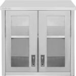 Sienas skapītis ar stikla šūpojamām durvīm Nerūsējošais tērauds 600x400x800mm | Adexa SWCGDHH60402 - Image 4