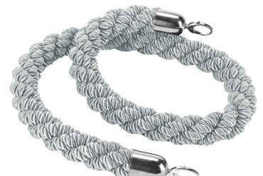 Sudraba pītā barjeru virve ar sudraba galiem 1.5m | Adexa BR01BSS