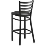 Melns bāra krēsls ar atzveltni un vinila sēdekli | Adexa GS697B - Image 2