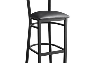 Melna bāra taburete ar vinila atzveltni un sēdekli | Adexa GS6V6B