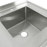 Komercijas izlietne Nerūsējošs tērauds 800x700x900mm 1 bļoda Aizsargslānis 50mm | Adexa DSE8070 - Image 3