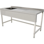 Komerciāla izlietne Nerūsējošs tērauds 1800x700x900mm 1 bļoda pa kreisi Aizmugures panelis 50mm | Adexa DSE1870L