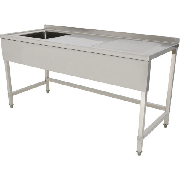 Komerciāla izlietne Nerūsējošs tērauds 1800x700x900mm 1 bļoda pa kreisi Aizmugures panelis 50mm | Adexa DSE1870L