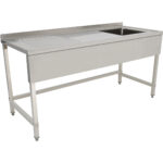 Komerciālie izlietne Nerūsējošais tērauds 1800x700x900mm 1 bļoda pa labi 50mm atbalsta panelis | Adexa DSE1870R