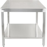 Premium darba galds ar apakšplauktu 304 nerūsējošais tērauds piemērots ārpus telpām 400x600x900mm | Adexa Elite ET26040
